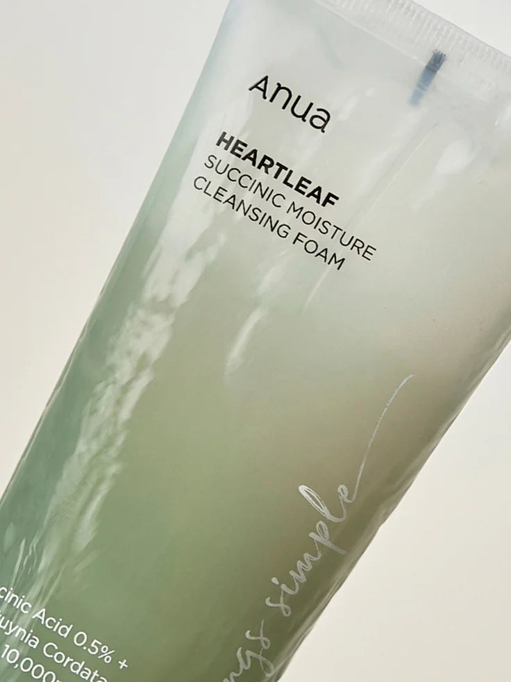 Anua Heartleaf Succinic Moisture Cleansing Foam for Oily and Acne Prone Skin