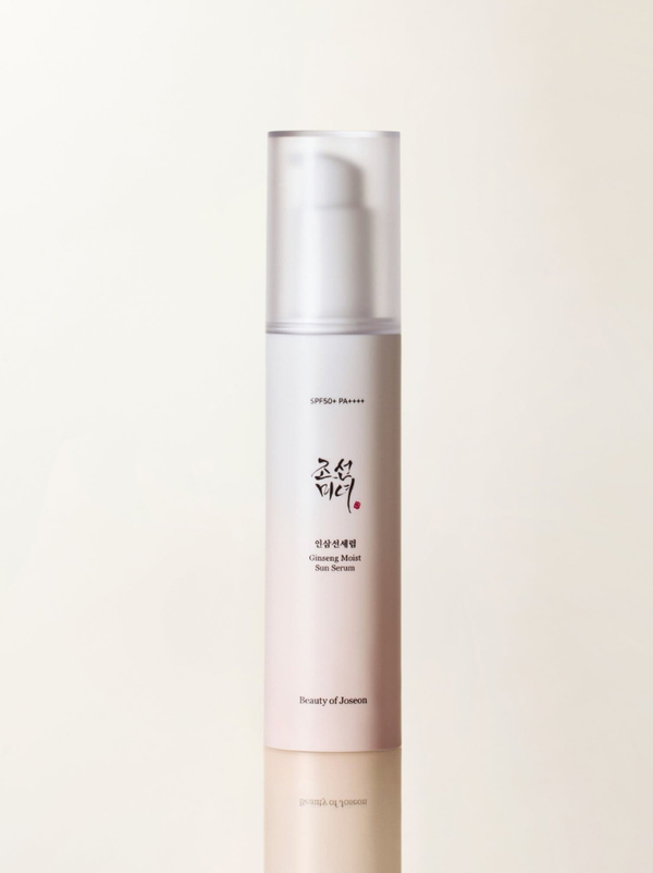 Beauty of Joseon Ginseng Moist Sun Serum 50ml pump bottle showing its elegant, modern packaging design.