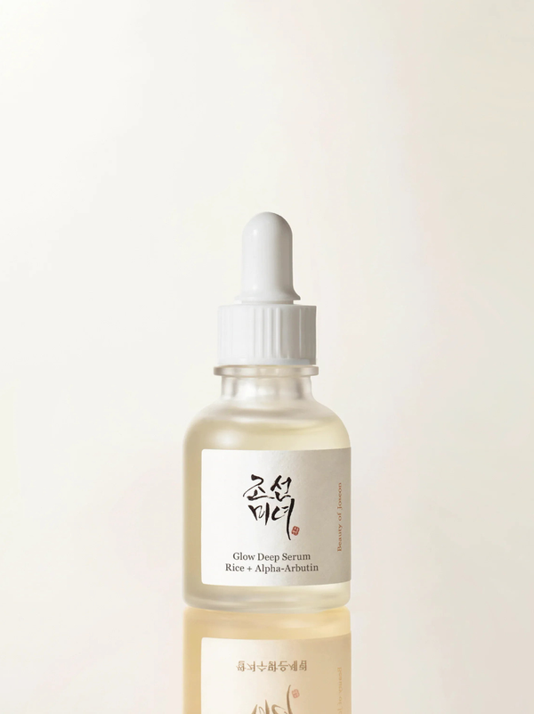 Beauty of Joseon Glow Deep Serum 30ml glass dropper bottle showing the clear, lightweight liquid.