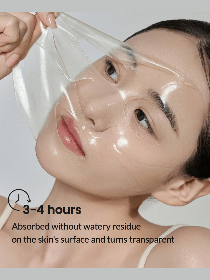 Before and after comparison images showing an improvement in skin brightness and reduced dark spots after using the Biodance Radiant Vita Niacinamide Real Deep Mask.