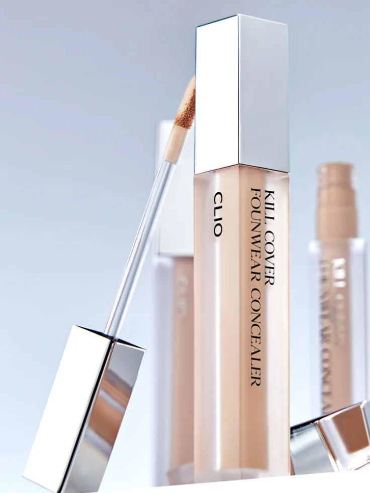 CLIO Kill Cover Founwear Concealer product tube in shade Linen, featuring the 3mm precision applicator.