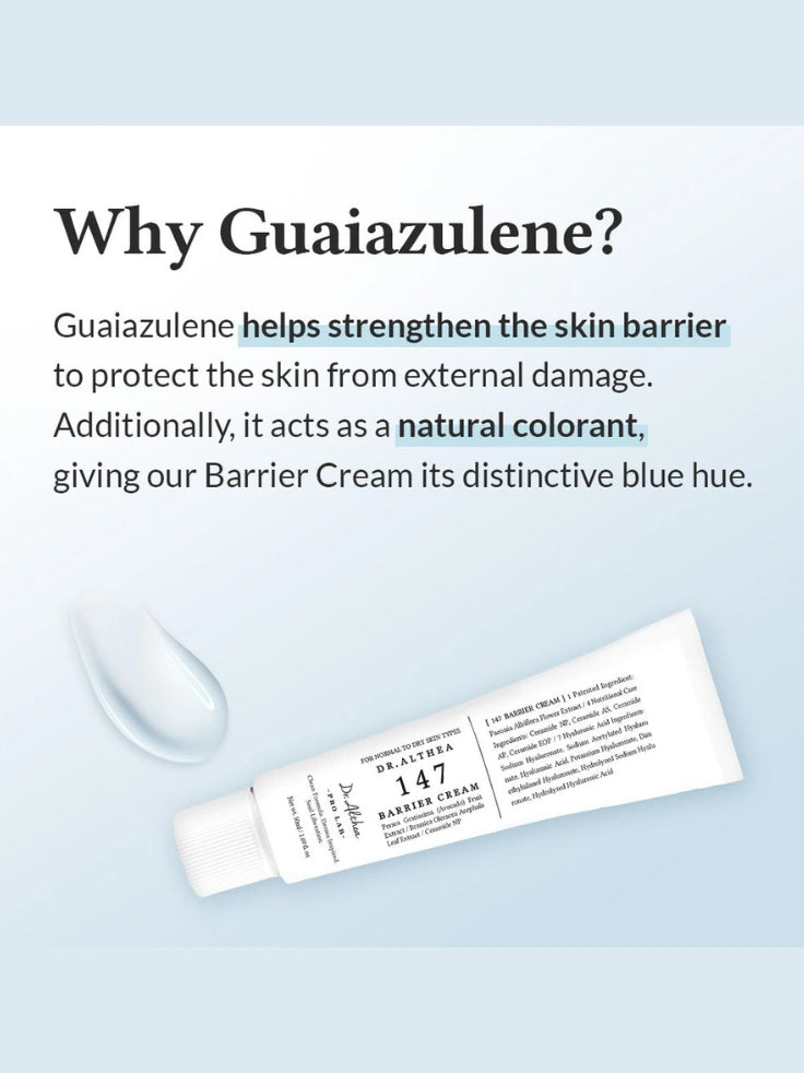 Dr. Althea 147 Barrier Cream texture – lightweight, non-greasy formula for deep hydration and skin barrier repair.