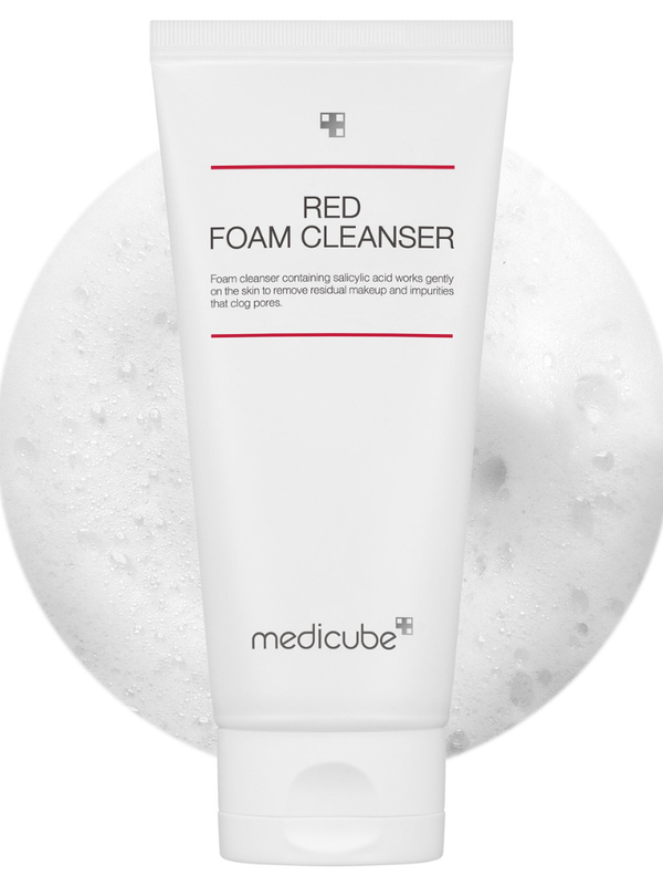 Medicube Red Foam Cleanser 120ml clinical tube on a clean white background.