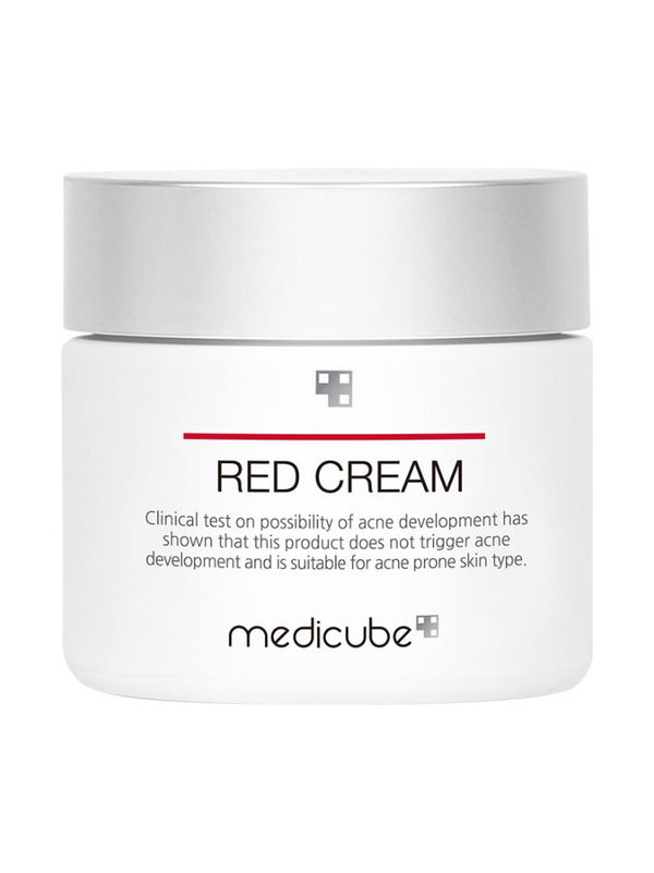 Medicube Red Cream 50ml jar in professional clinical packaging for acne-prone skin.