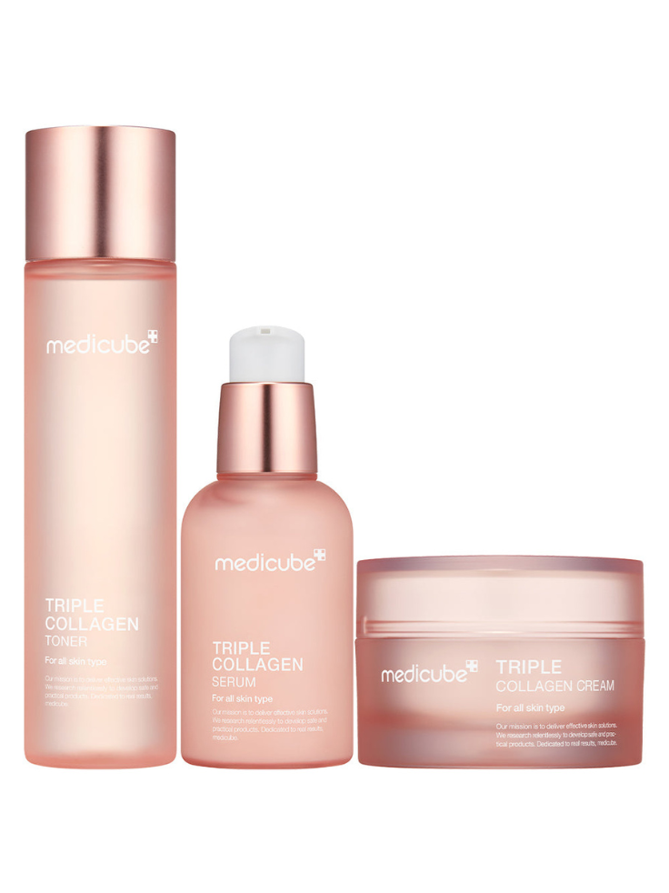 Medicube Deep Glow Set: Triple Collagen for Wrinkles & Glass Skin