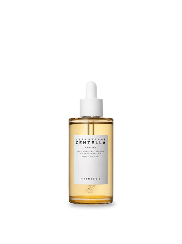 SKIN1004 Madagascar Centella Asiatica Ampoule - 100% Centella Extract in a sleek, minimalist bottle for soothing, hydrating, and repairing sensitive skin.