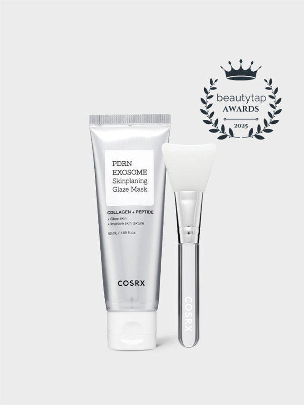 COSRX PDRN Exosome Skinplaning Glaze Mask 50ml with silicone applicator brush, available in Australia