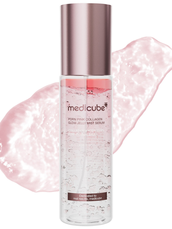 Medicube PDRN Pink Collagen Glow Jelly Mist Serum 100ml product bottle shot