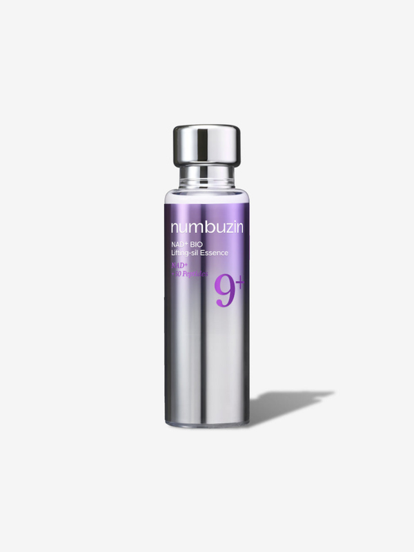 numbuzin No.9 NAD+ Bio-Lifting Silk Essence 50ml airless pump bottle.