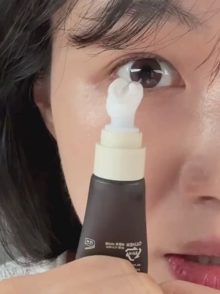 A short video demonstration showing the smooth application and fast absorption of the Probio-Cica Bakuchiol eye cream, ending with a before and after shot to show its anti-aging effects.