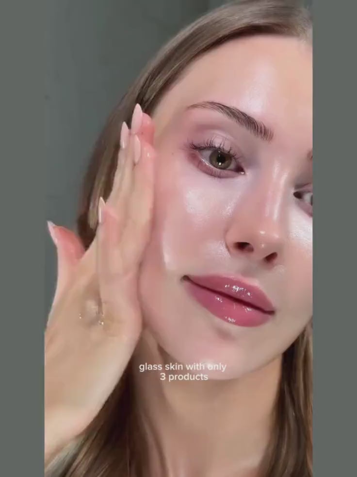 Close-up of Anua Rice 70 Glow Milky Toner texture showing milky formula