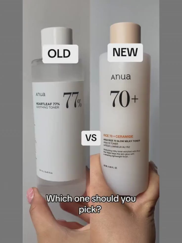Close-up of Anua Rice 70 Glow Milky Toner texture showing milky formula